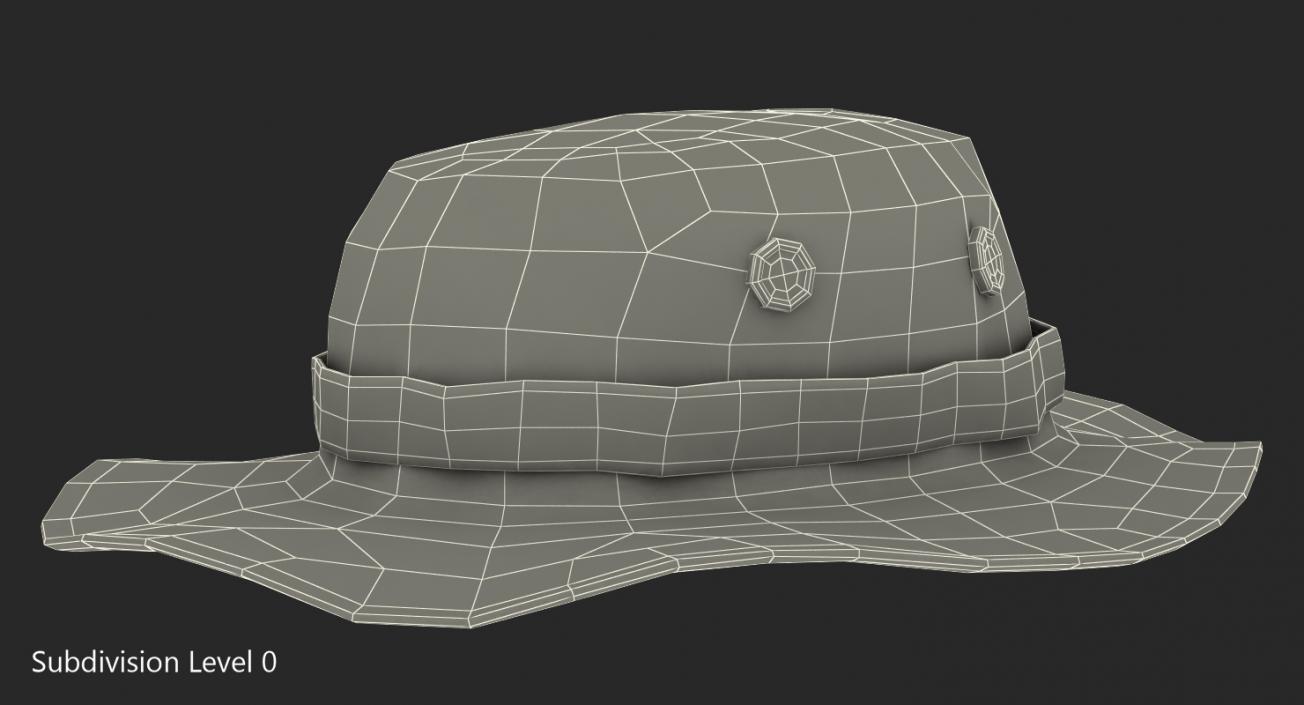 3D US Army Boonie Camo Hat model