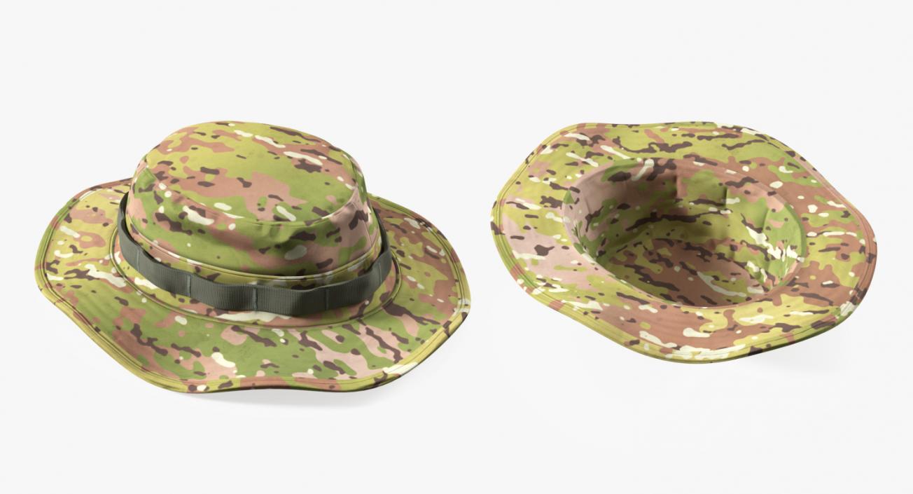 3D US Army Boonie Camo Hat model