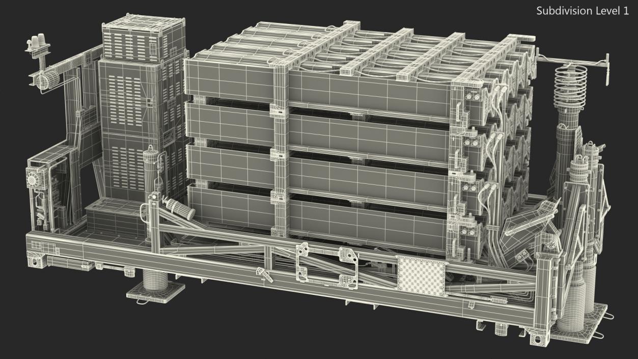 3D Folded Iron Dome Air Defense Batteries model