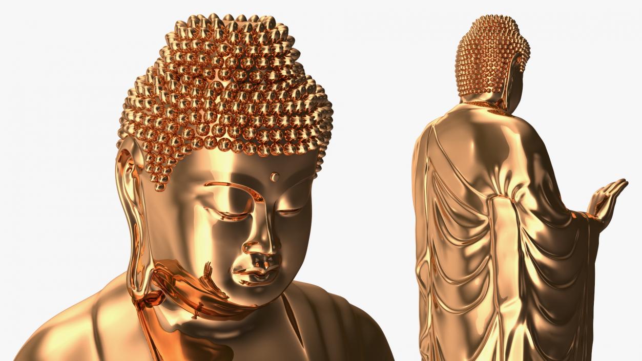 3D Buddha Small Golden Statue