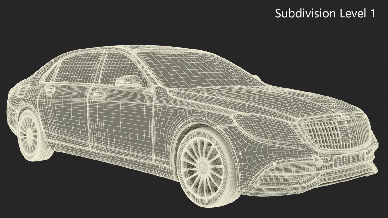 3D Mercedes Maybach S 560 Simple Interior model