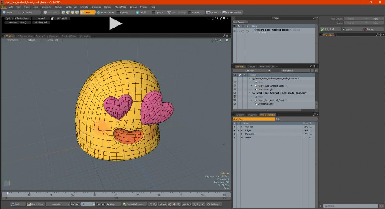 Heart Face Android Emoji 3D model