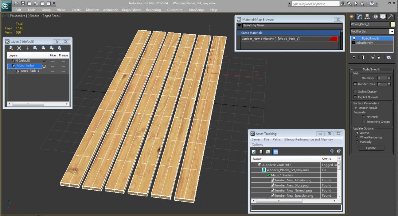 Wooden Planks Set 3D