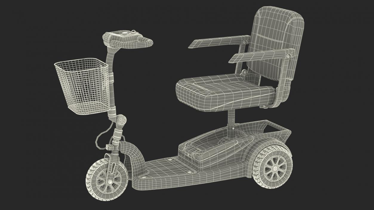 Elderly Man on Electric Wheelchair 3D model