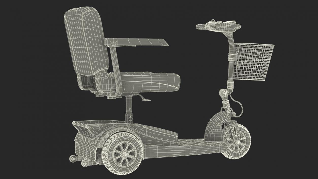 Elderly Man on Electric Wheelchair 3D model