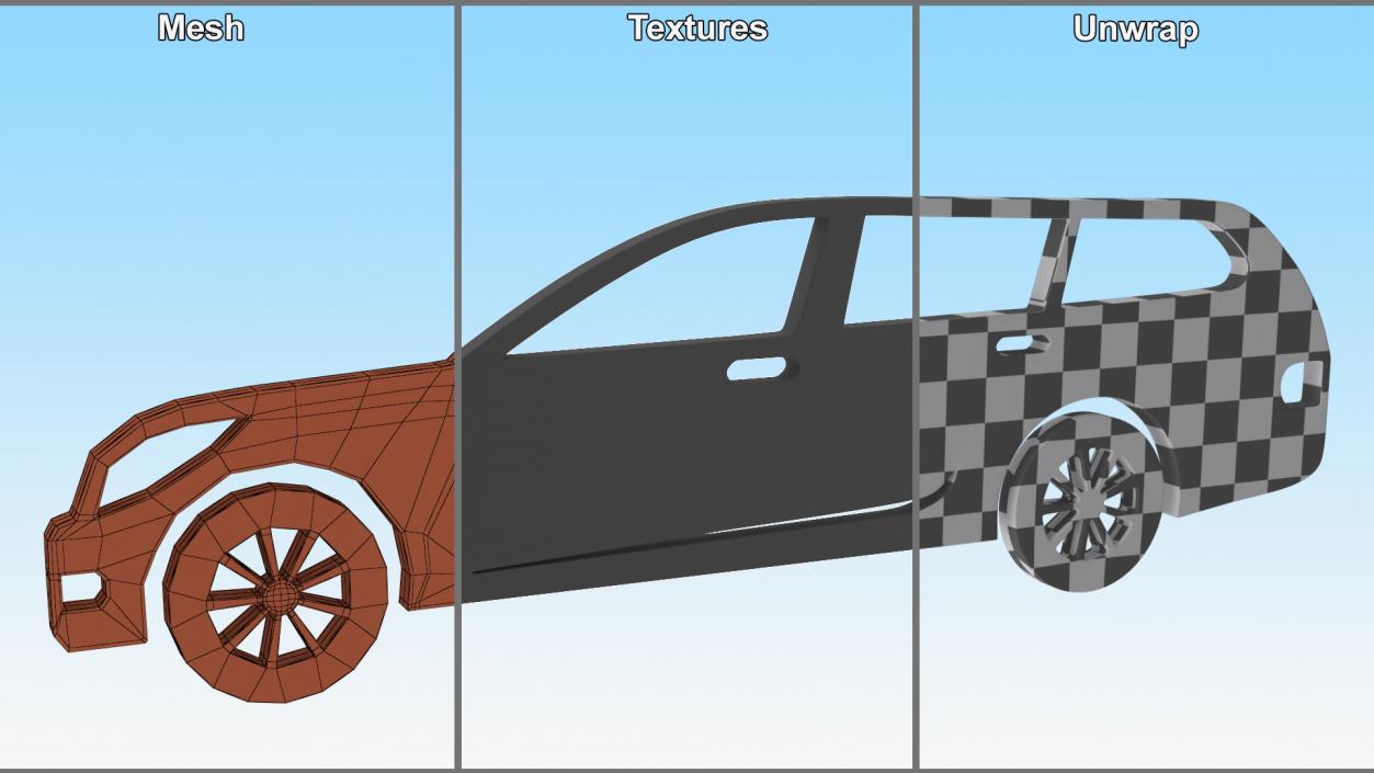 3D model Car Wagon Silhouette