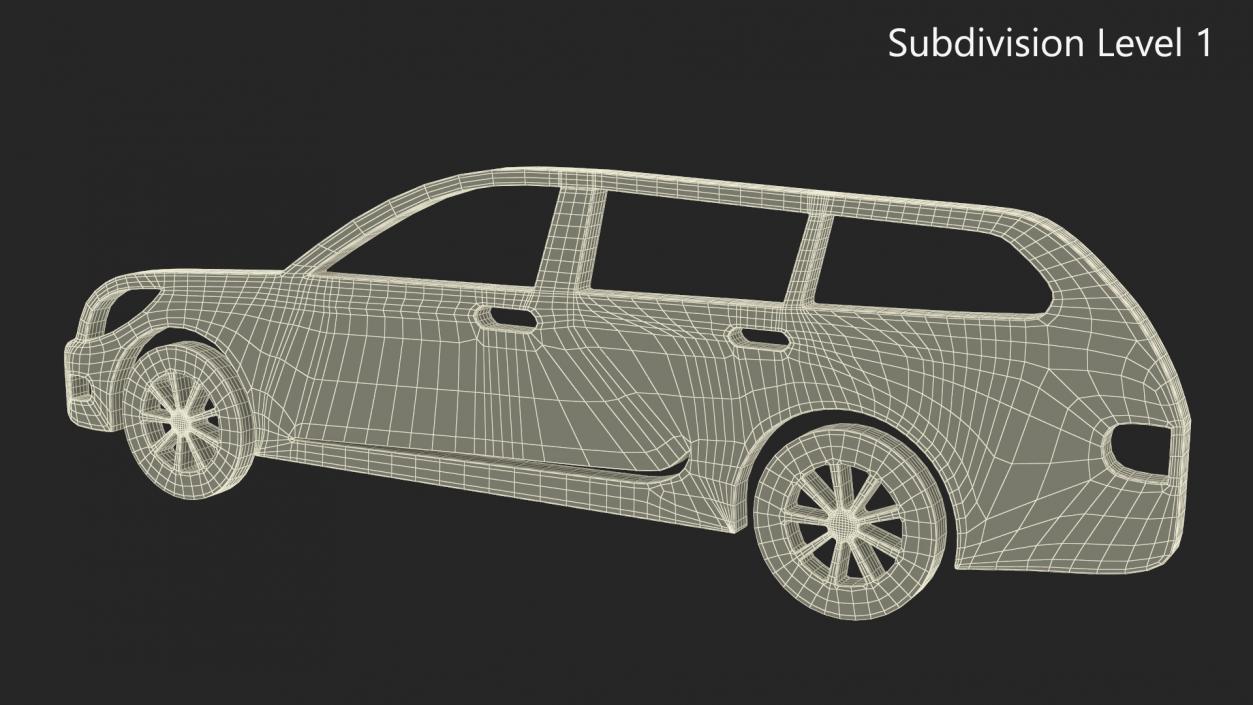 3D model Car Wagon Silhouette