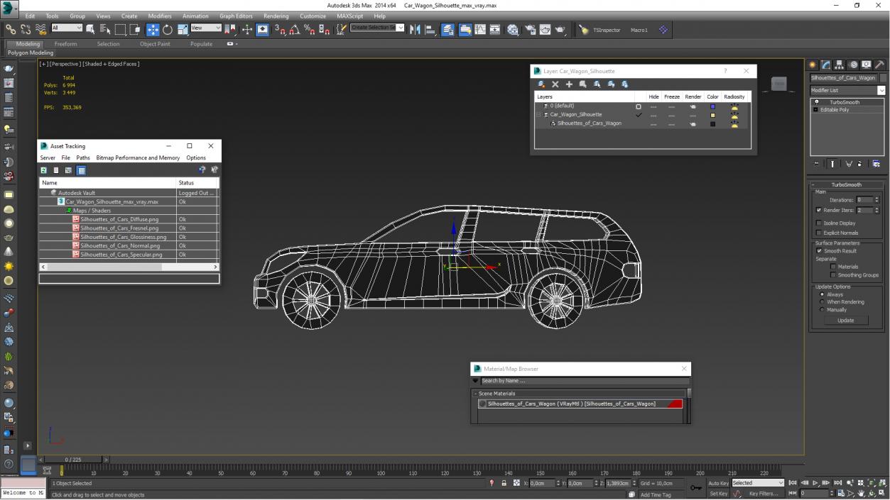 3D model Car Wagon Silhouette