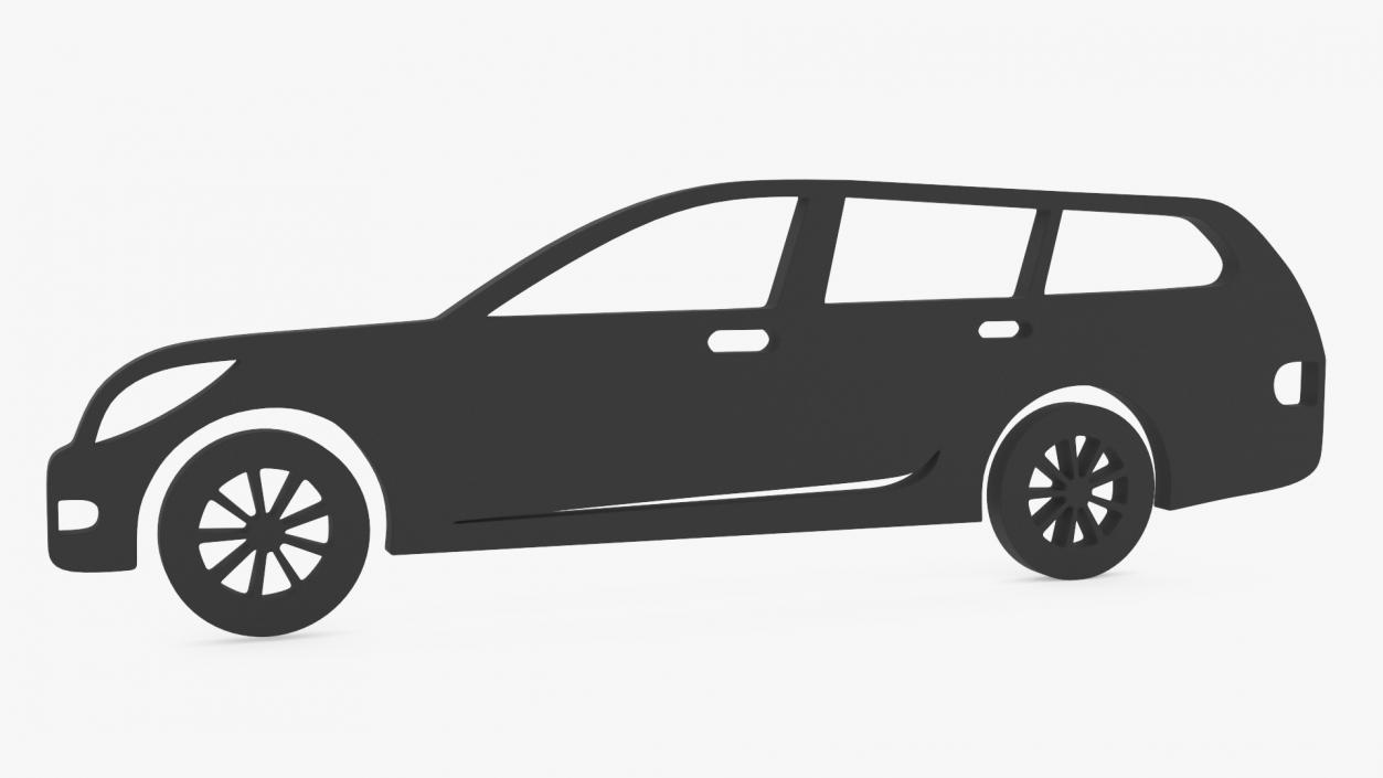 3D model Car Wagon Silhouette