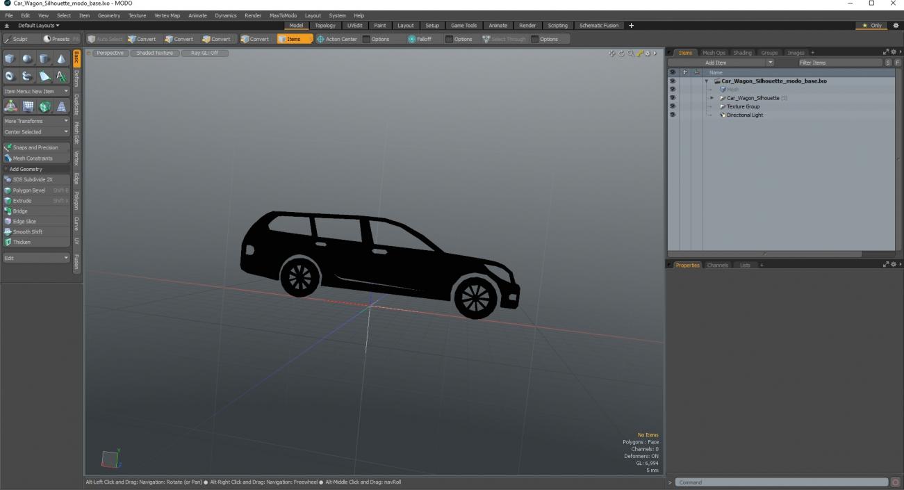 3D model Car Wagon Silhouette