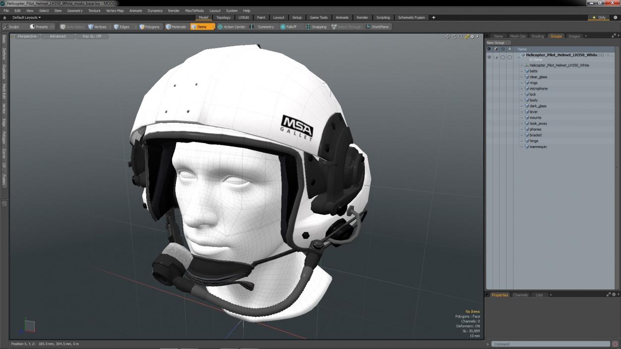 3D model Helicopter Pilot Helmet LH350 White