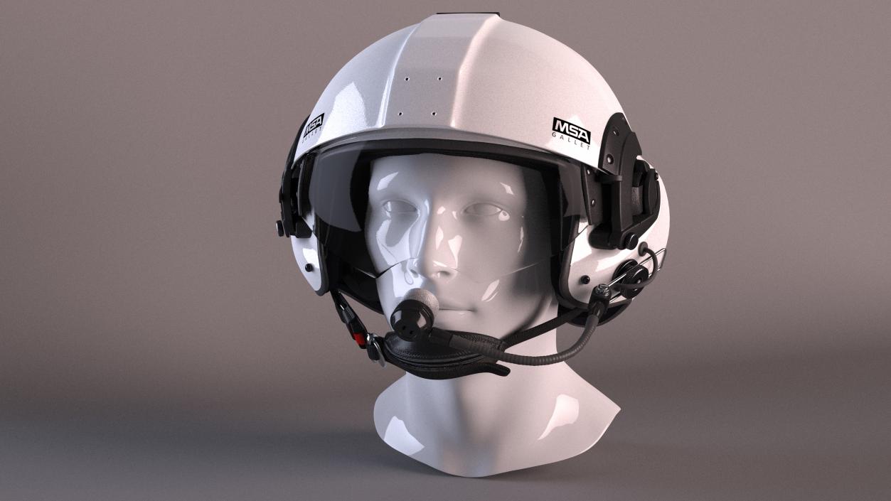 3D model Helicopter Pilot Helmet LH350 White