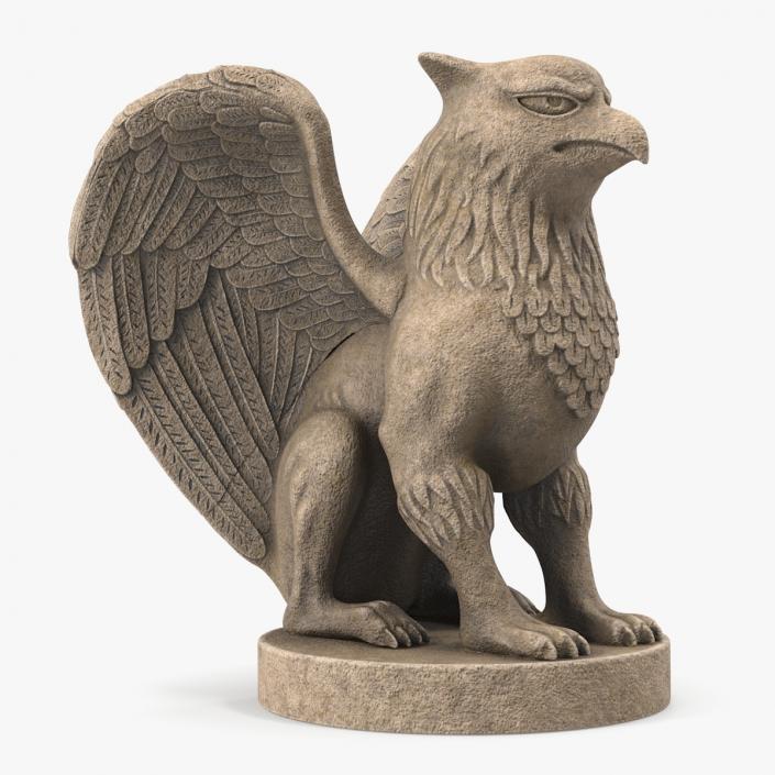 3D Griffin Statue Concrete model