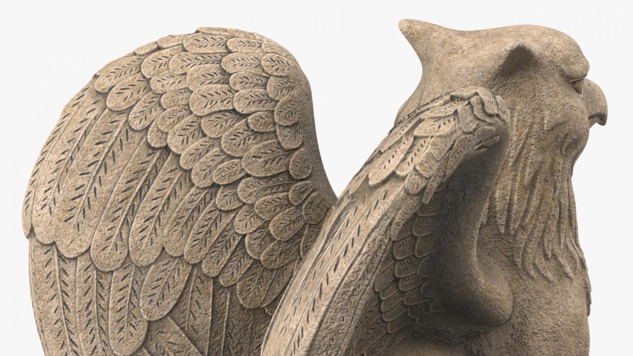 3D Griffin Statue Concrete model