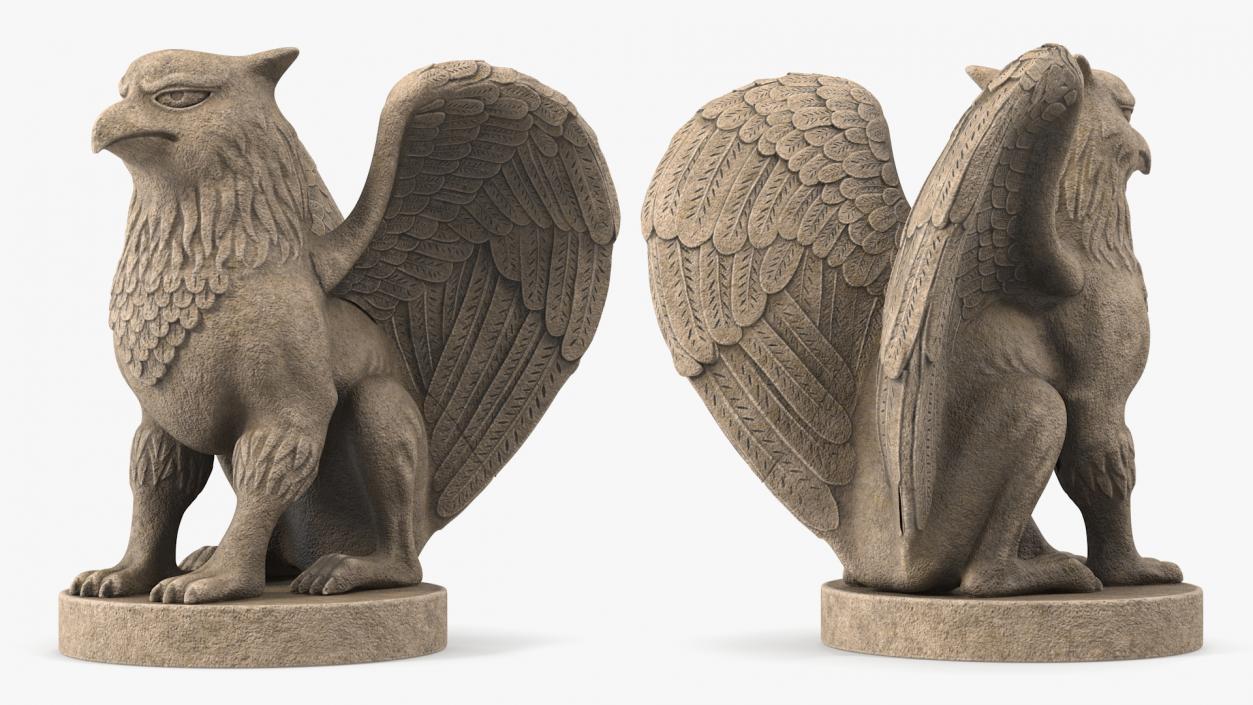 3D Griffin Statue Concrete model