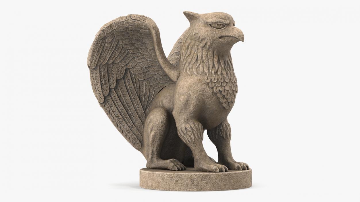 3D Griffin Statue Concrete model