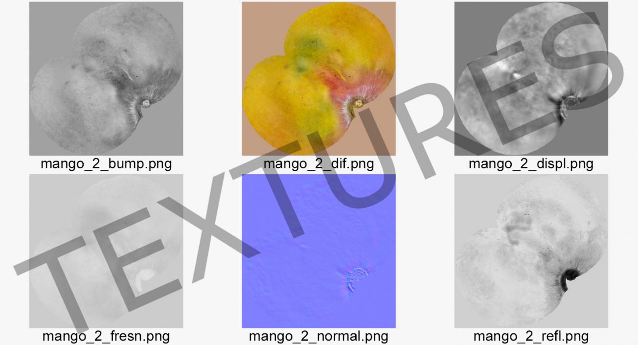 3D Yellow Mango Fruit model