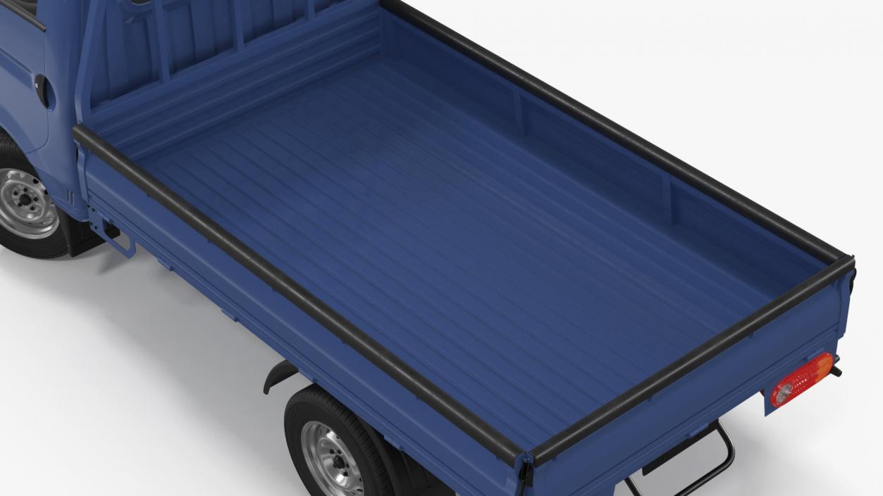 3D model Flatbed Truck Blue Rigged