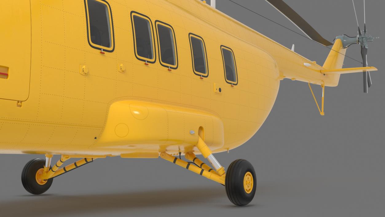 3D Transport Cargo Helicopter Yellow model