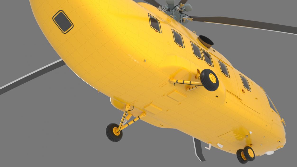 3D Transport Cargo Helicopter Yellow model