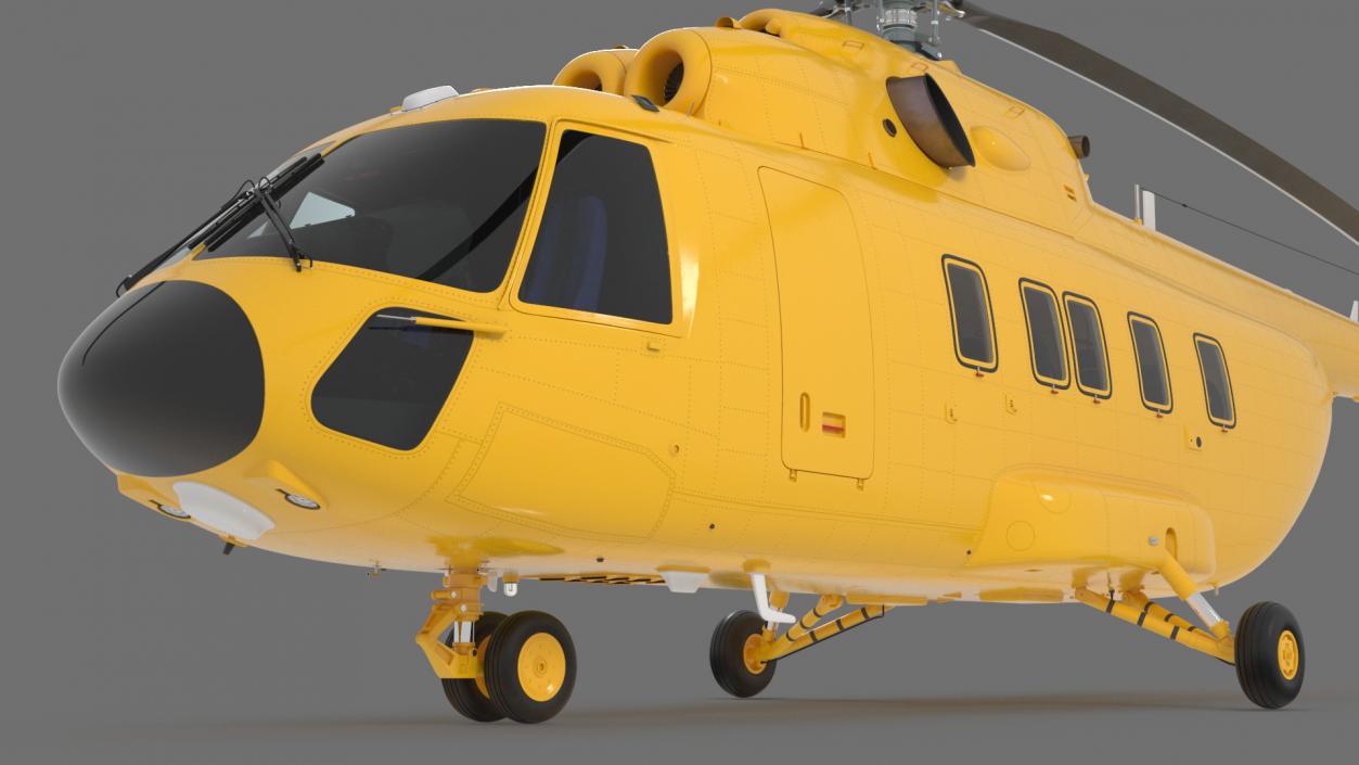 3D Transport Cargo Helicopter Yellow model