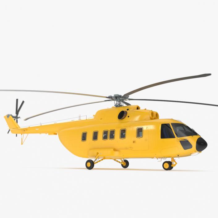 3D Transport Cargo Helicopter Yellow model