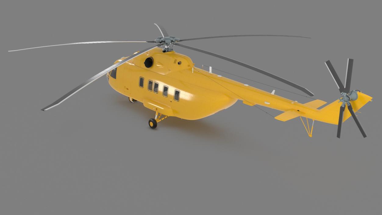 3D Transport Cargo Helicopter Yellow model