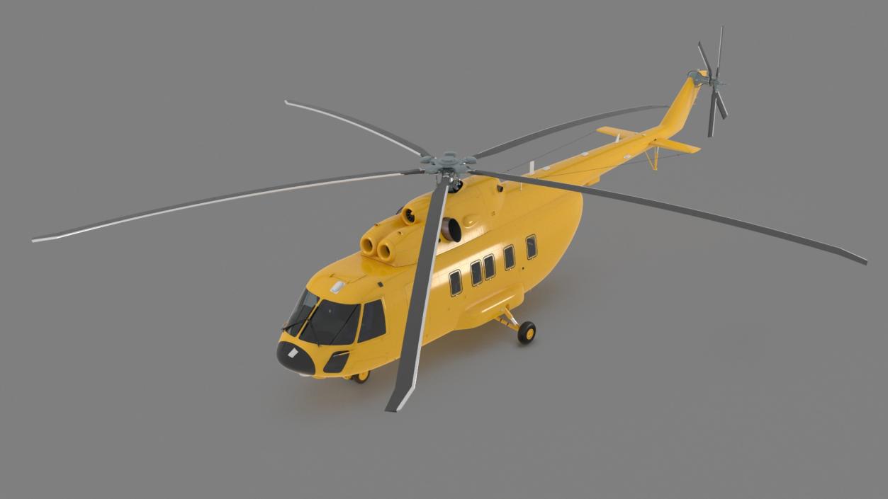 3D Transport Cargo Helicopter Yellow model