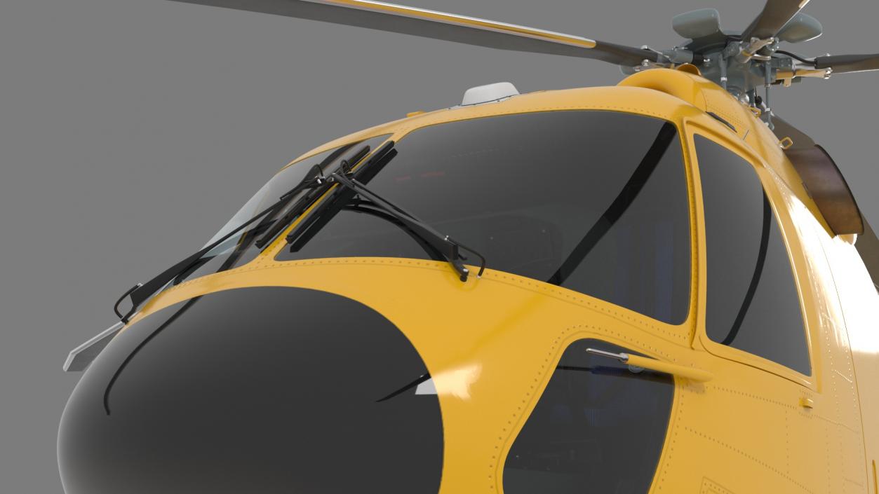 3D Transport Cargo Helicopter Yellow model