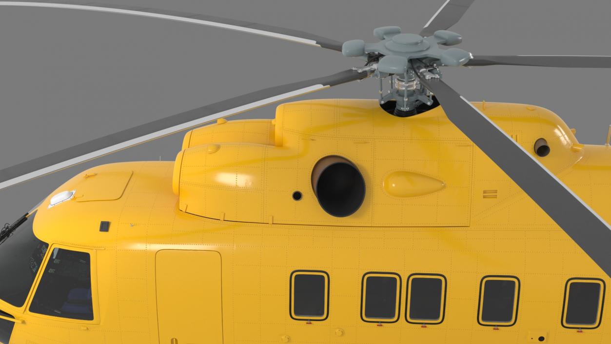 3D Transport Cargo Helicopter Yellow model