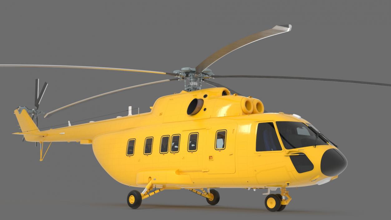 3D Transport Cargo Helicopter Yellow model