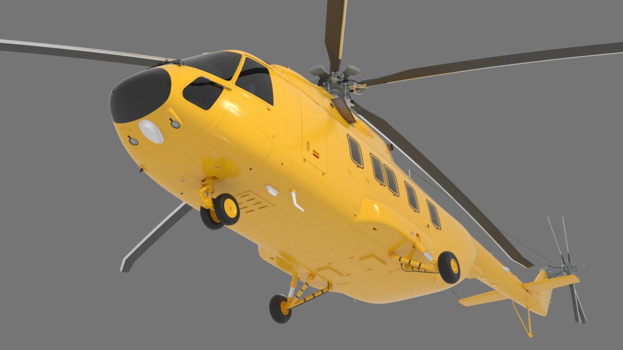 3D Transport Cargo Helicopter Yellow model