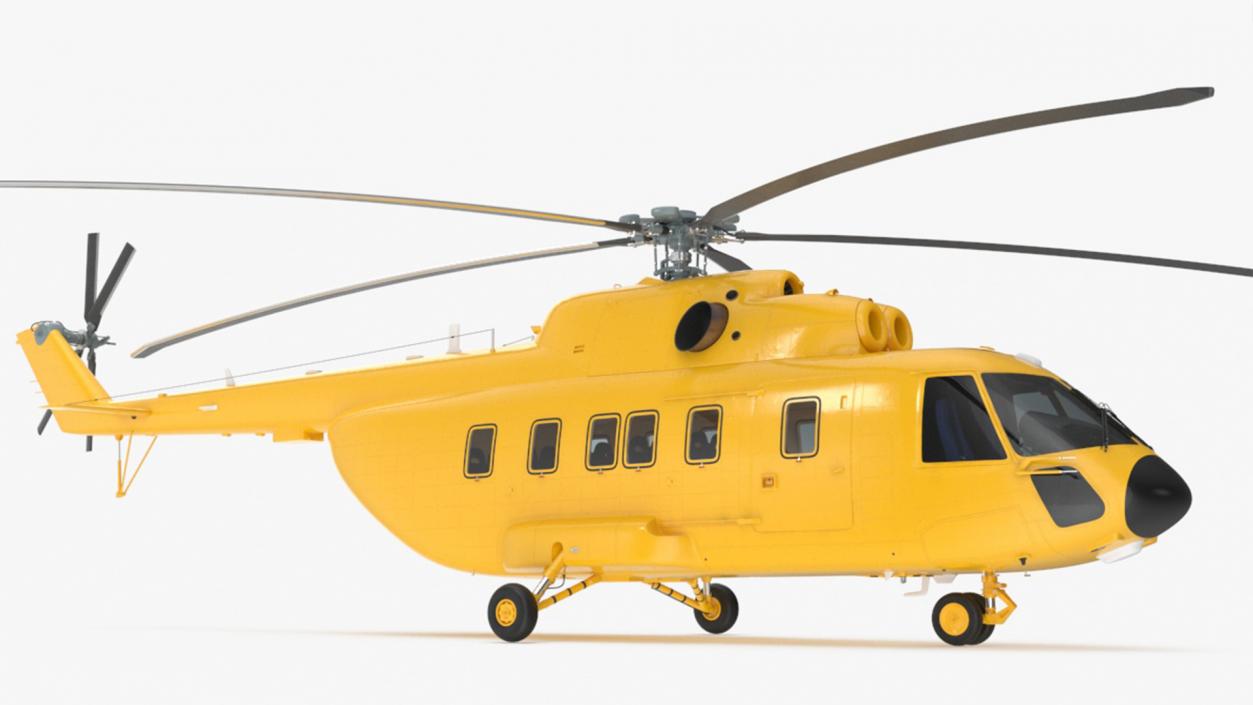 3D Transport Cargo Helicopter Yellow model