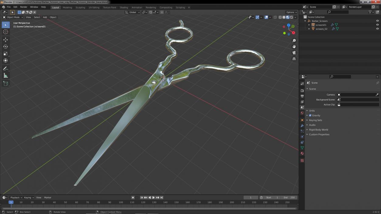 3D model Barber Scissors