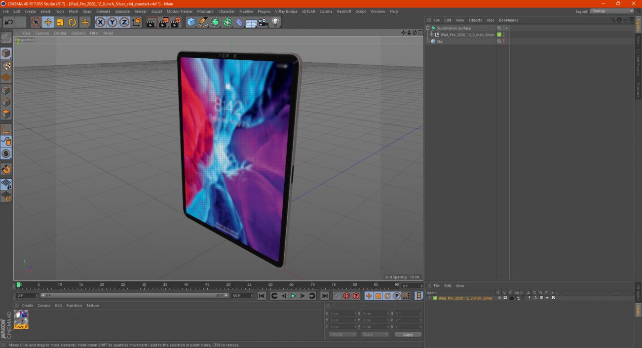 3D model iPad Pro 2020 12.9 inch Silver
