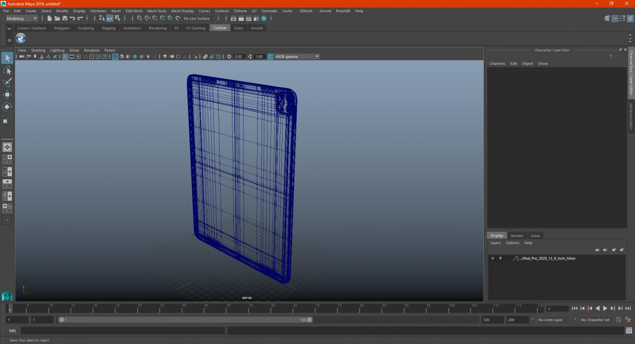 3D model iPad Pro 2020 12.9 inch Silver