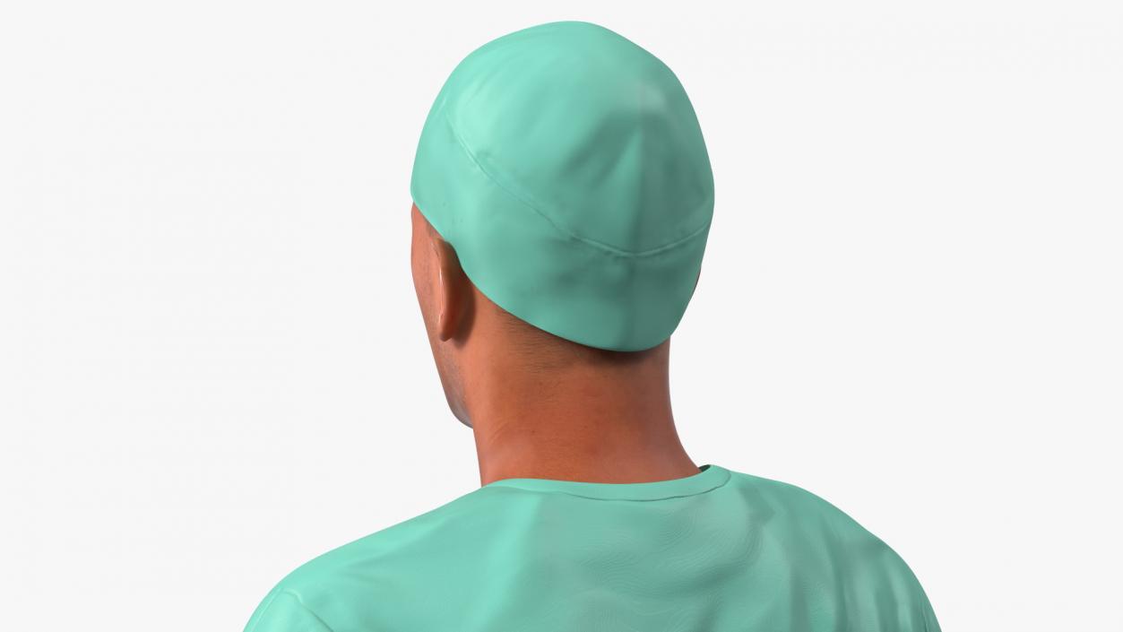 3D Male Surgeon Doctor Stained Blood Clothes Rigged model