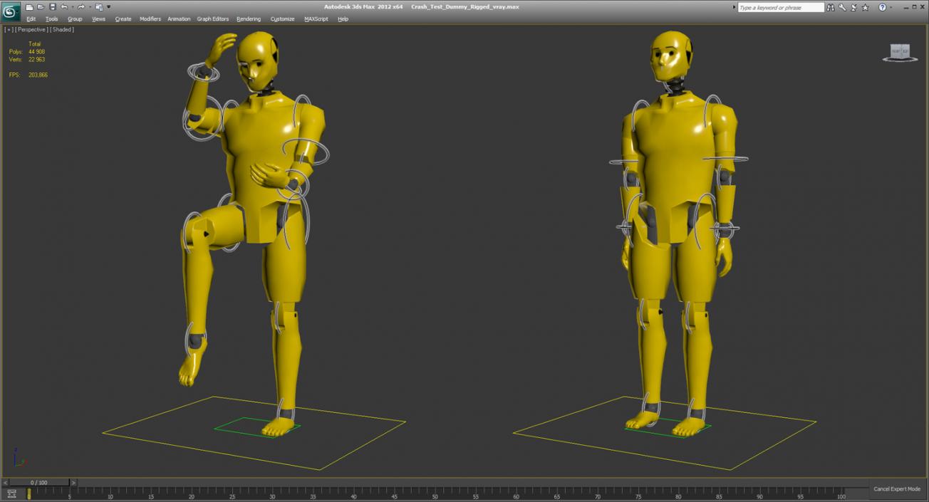 3D Crash Test Dummy Rigged model