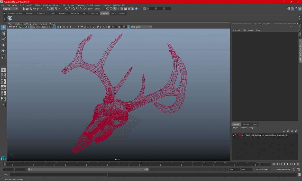 3D Deer Skull with Antlers model