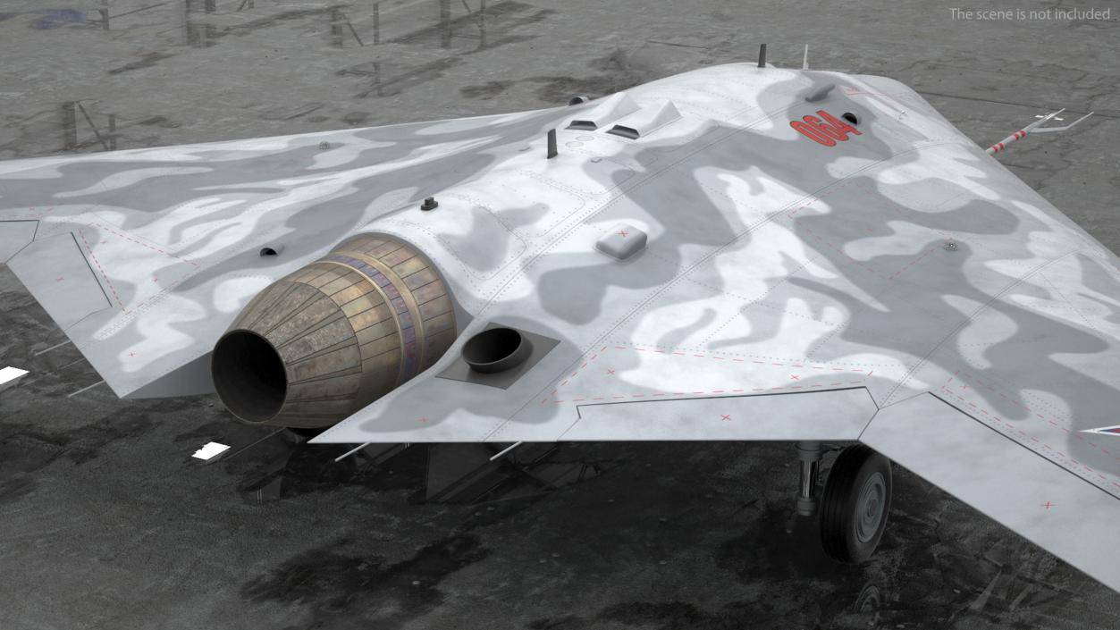 3D Russian Heavy Strike Unmanned Bomber S-70 Okhotnik Rigged for Cinema 4D