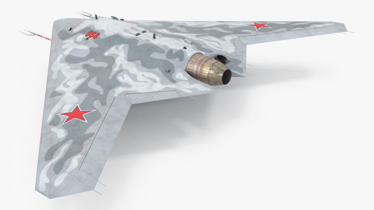 3D Russian Heavy Strike Unmanned Bomber S-70 Okhotnik Rigged for Cinema 4D