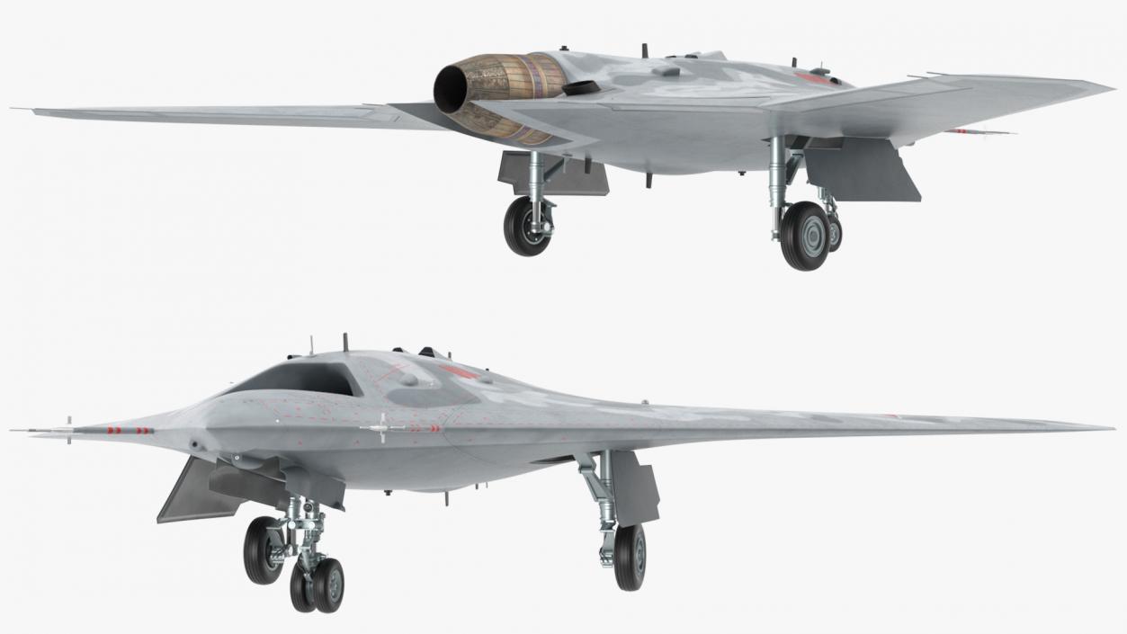 3D Russian Heavy Strike Unmanned Bomber S-70 Okhotnik Rigged for Cinema 4D