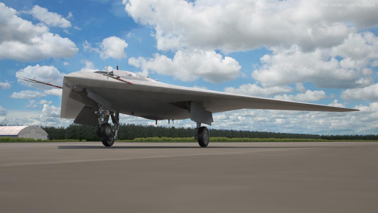 3D Russian Heavy Strike Unmanned Bomber S-70 Okhotnik Rigged for Cinema 4D