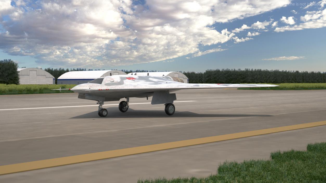 3D Russian Heavy Strike Unmanned Bomber S-70 Okhotnik Rigged for Cinema 4D