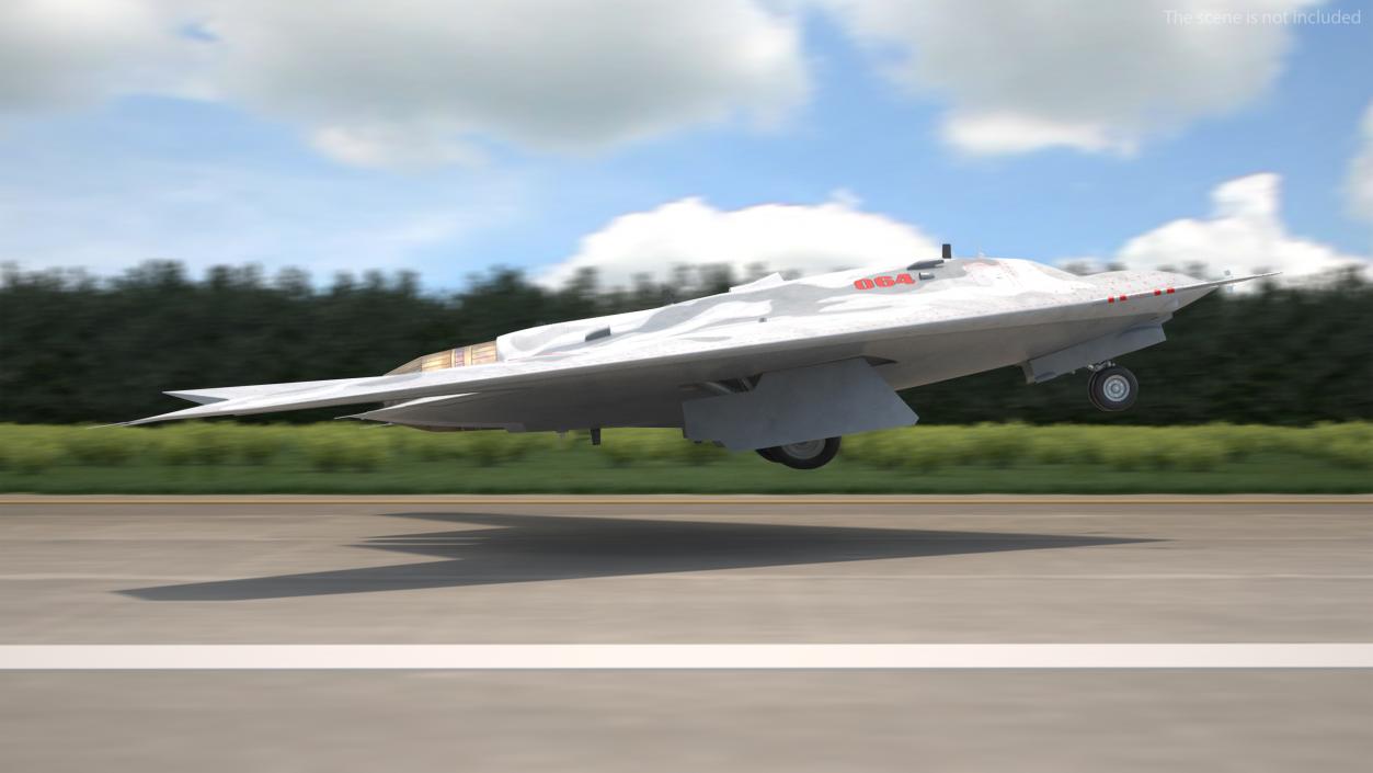 3D Russian Heavy Strike Unmanned Bomber S-70 Okhotnik Rigged for Cinema 4D