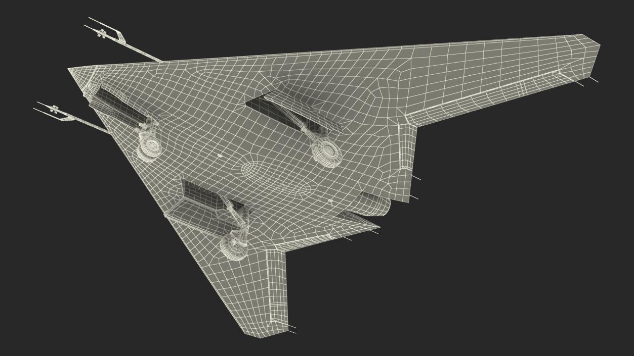 3D Russian Heavy Strike Unmanned Bomber S-70 Okhotnik Rigged for Cinema 4D