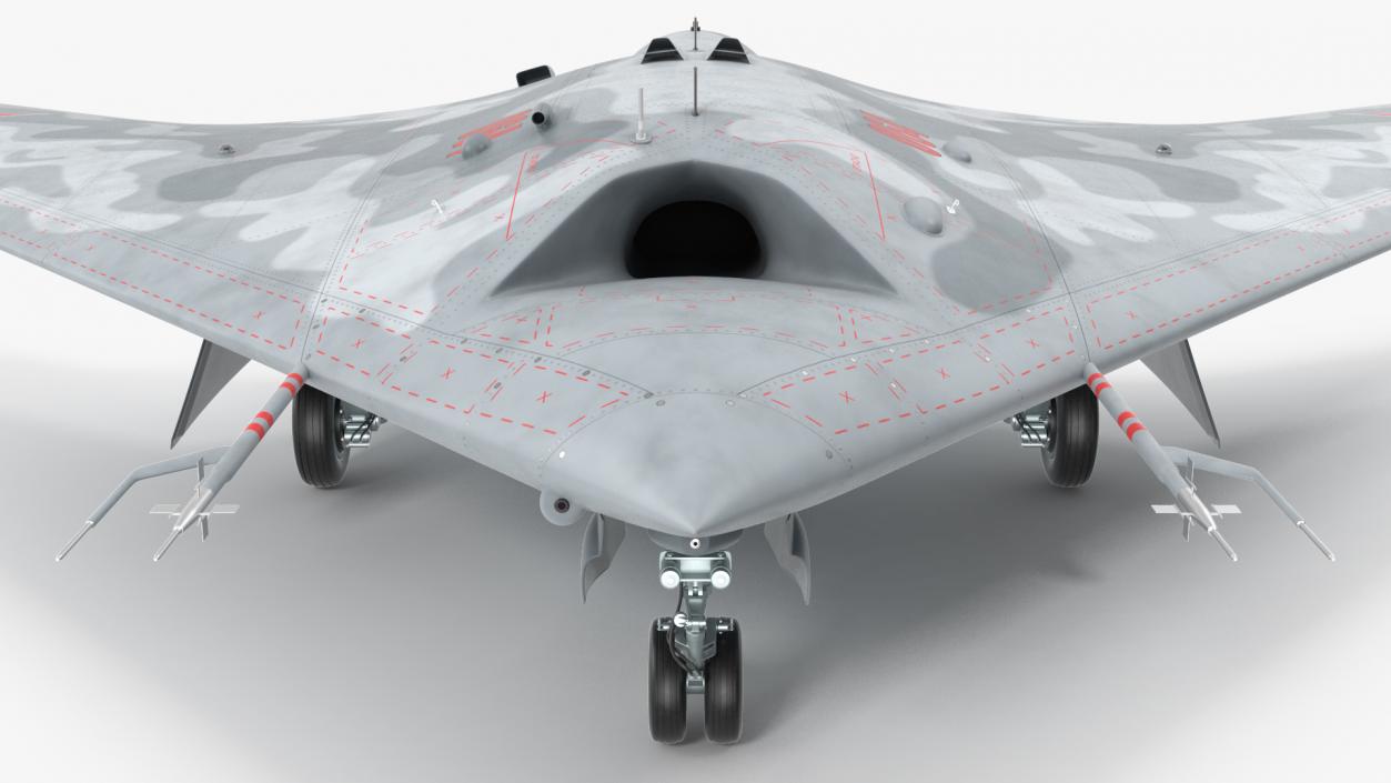 3D Russian Heavy Strike Unmanned Bomber S-70 Okhotnik Rigged for Cinema 4D