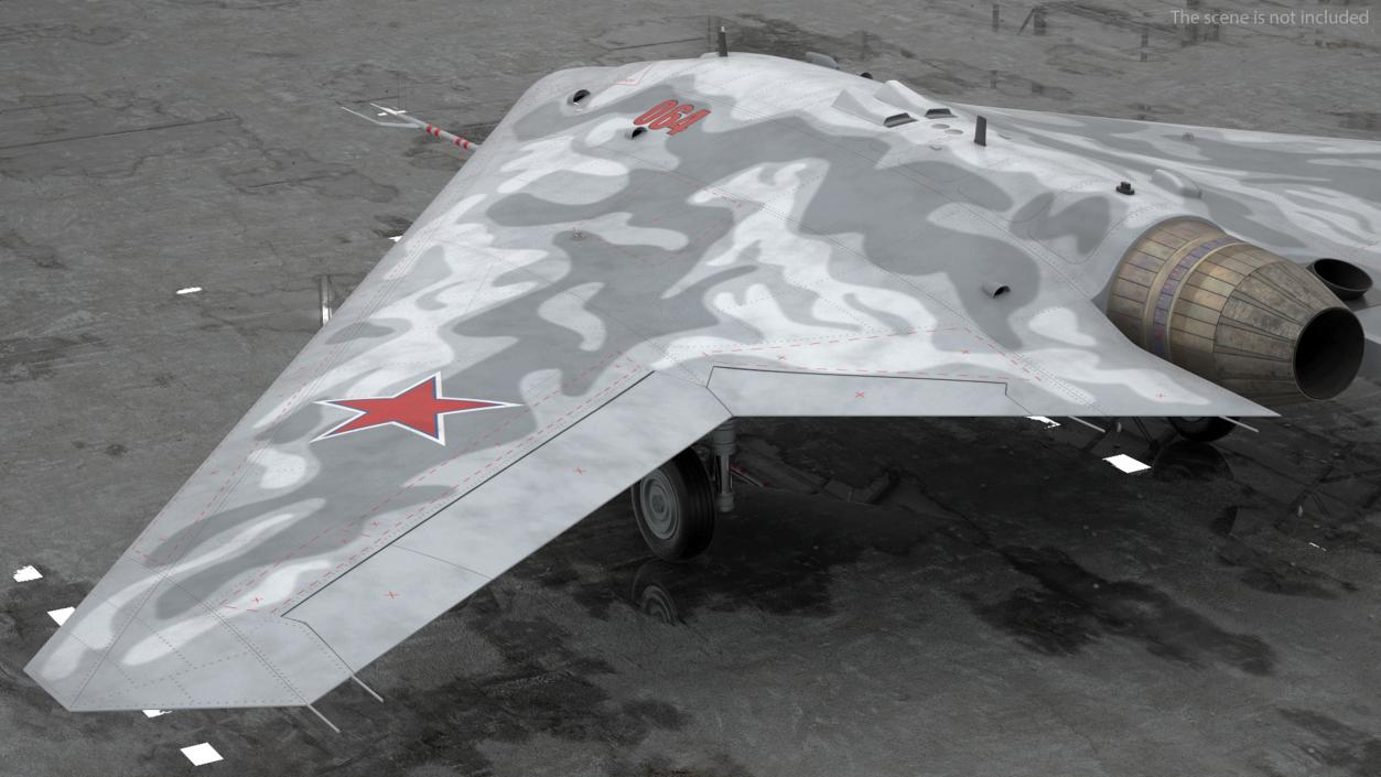 3D Russian Heavy Strike Unmanned Bomber S-70 Okhotnik Rigged for Cinema 4D