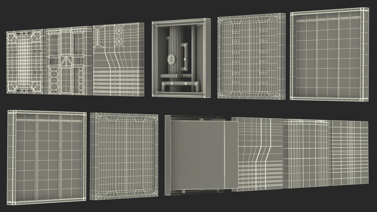 Sci-Fi Wall Panels Set 3D