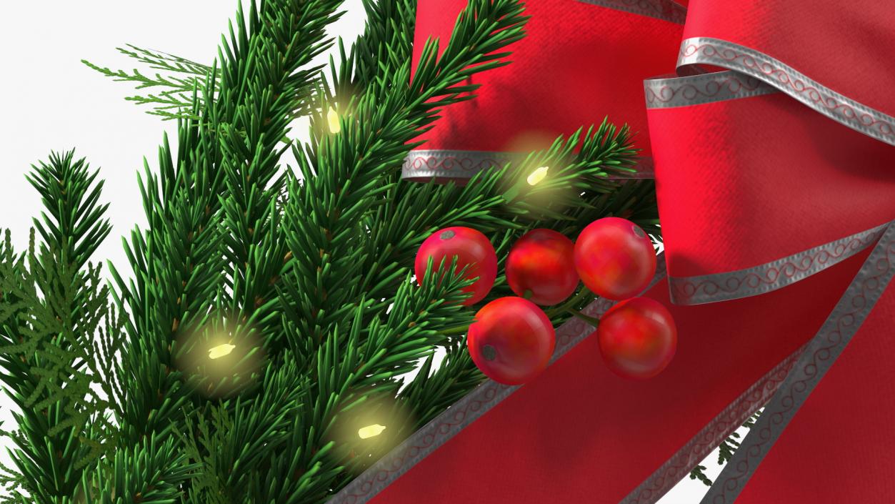 3D model Christmas Cheer Wreath with Red Bow